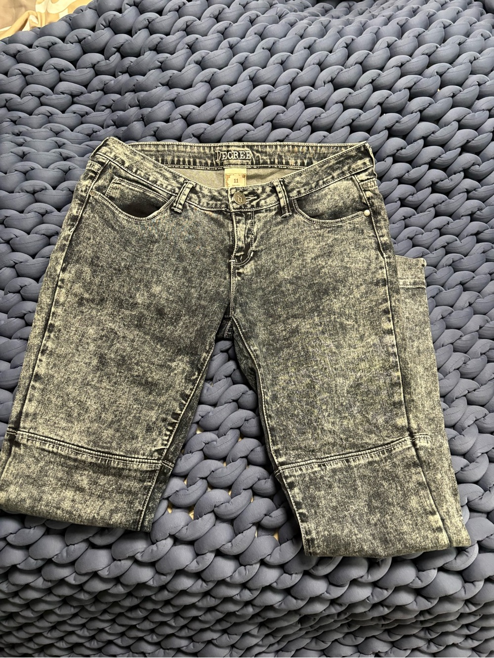 Juniors Black Acid-Wash Jeans - Size 11